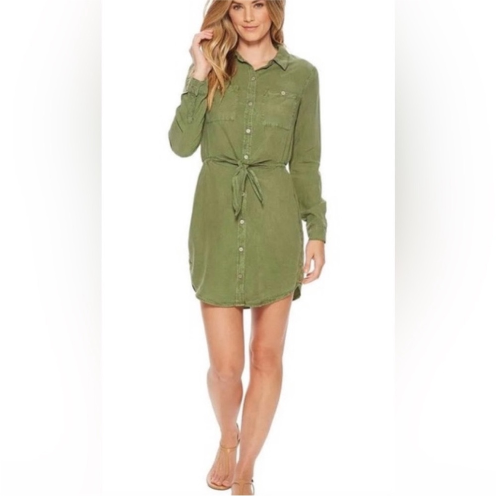 Sanctuary Olive Green Long Sleeve Peek-a-Boo Cut Out Dress. NWT! Size Large